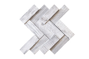 Woodwöl—Herringbone Glacier Mosaic Wood Wall Tile