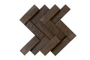 Woodwöl—Herringbone Gunstock Mosaic Wood Wall Tile