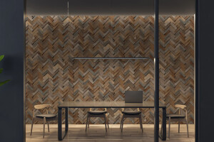 Woodwöl—Herringbone Natural Mosaic Wood Wall Tile